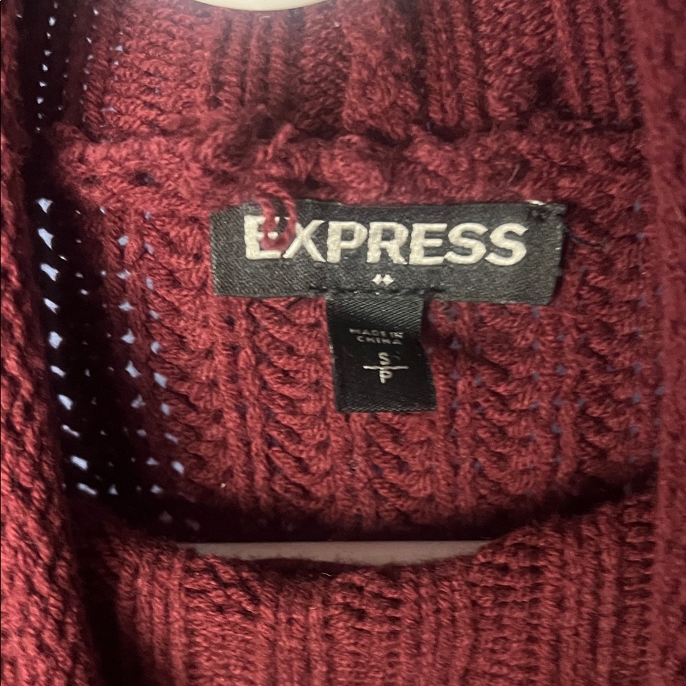 Express Deep Red Turtleneck Sweater - Picture 2 of 3